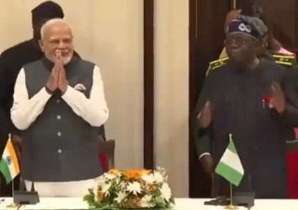 Indian PM visits Nigeria, holds official talks with Tinubu, conferred with the national award “GCON”