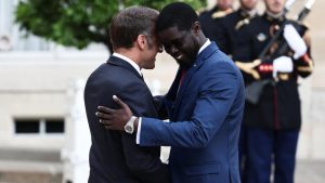 Senegalese President Bassirou Diomaye Faye and  his French counterpart, Emmanuel Macron