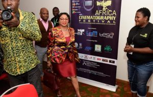 Folorunsho Alakija, Founding Grand Matron of Africa Cinematography Festival, walks in to address to pressmen on the coming cinematography festival on Monday August 7 2017 in Lagos, Nigeria. Photo by Adekunle Ajayi [Photo by Adekunle Ajayi/NurPhoto via Getty Images]
