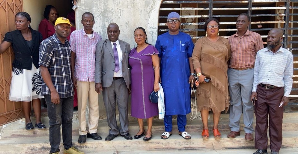 Hon. Sadiq. O. Raji in the midst of the LCDA Council member staffs