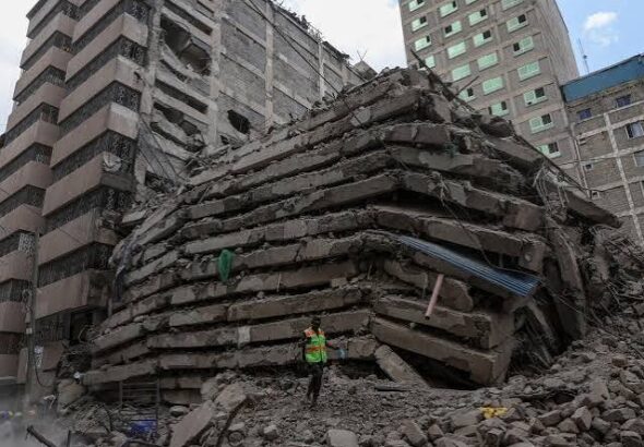 Nairobi police fire tear gas at crowds after 16-storey building collapses