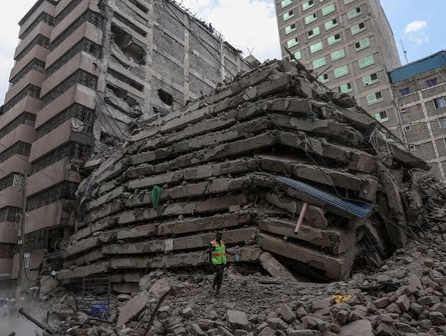 Nairobi police fire tear gas at crowds after 16-storey building collapses