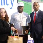 L-R: Divisional Head, Small and Medium-scale Enterprises (SMEs), Fidelity Bank Plc, Mrs. Ugochi Osinigwe; Head of Audit, Surulere Division, Federal Inland Revenue Service (FIRS), Dr. Ibrahim Olalere; and Regional Bank Head, Ikeja, Fidelity Bank Plc, Mr Jude Monye; at the Fidelity Bank SME Quarterly Business Forum, held in Lagos recently.
