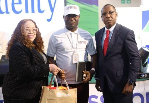 L-R: Divisional Head, Small and Medium-scale Enterprises (SMEs), Fidelity Bank Plc, Mrs. Ugochi Osinigwe; Head of Audit, Surulere Division, Federal Inland Revenue Service (FIRS), Dr. Ibrahim Olalere; and Regional Bank Head, Ikeja, Fidelity Bank Plc, Mr Jude Monye; at the Fidelity Bank SME Quarterly Business Forum, held in Lagos recently.
